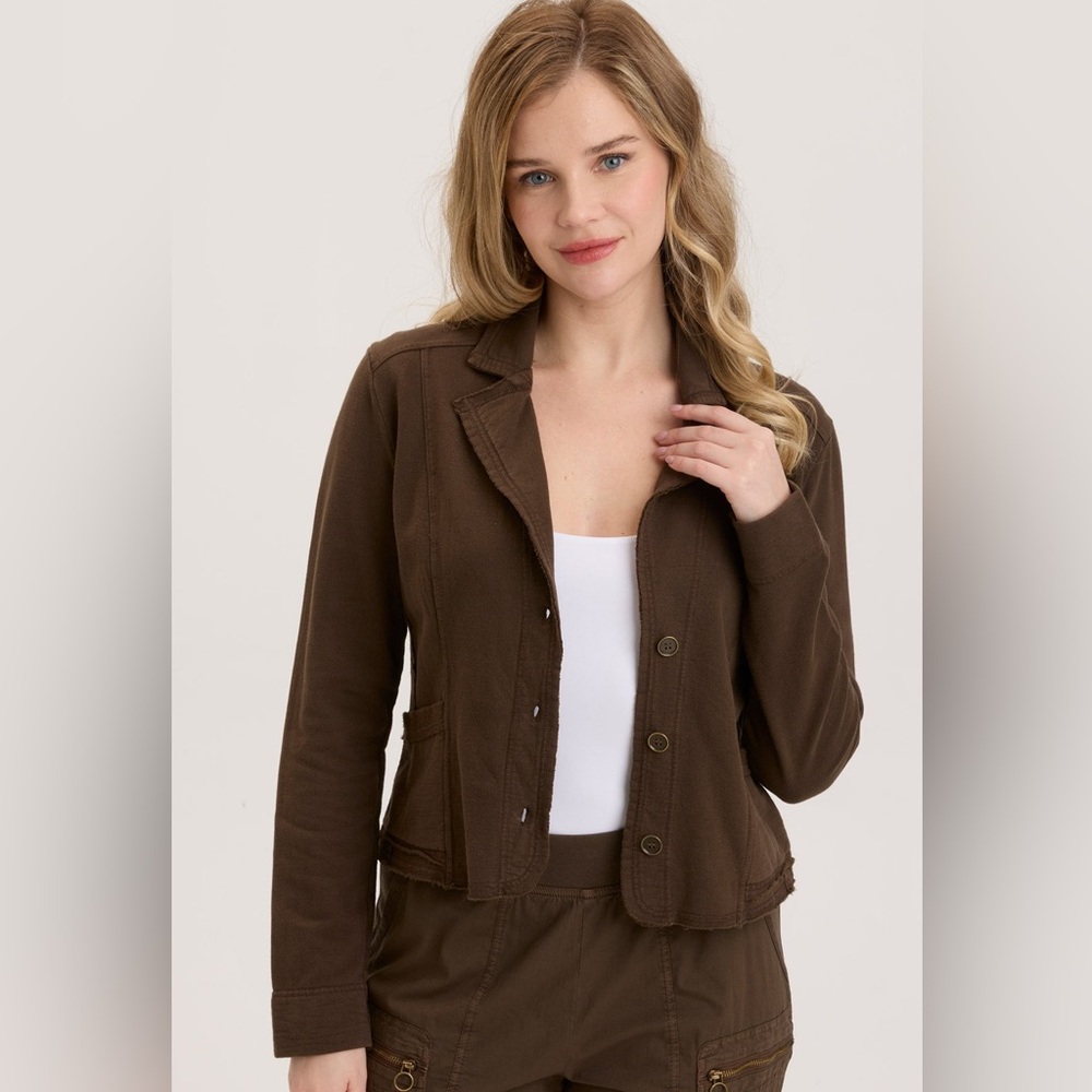 XCVI Damia Blazer Jacket, Boxwood pigment